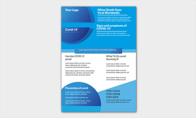 PrintPreventing Corona, Symptoms Covid-19 & Wash Hand Technique Flyer