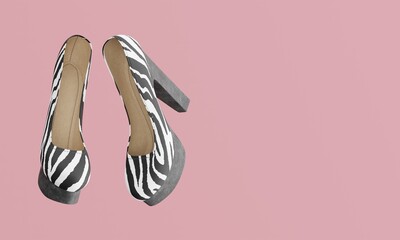 woman high heel footwear fashion female style with copy space in the background