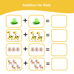 Counting game for preschool children. This worksheet is good for children to counting well. Educational printable math worksheet. Additional math games for kids. Vector illustration.