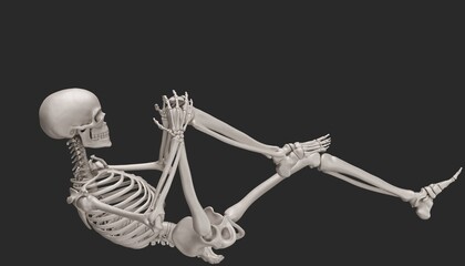 knee hurt skeleton 3d render