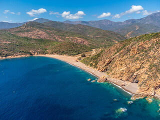 Obraz premium Bussaglia beach on coast of Corsica