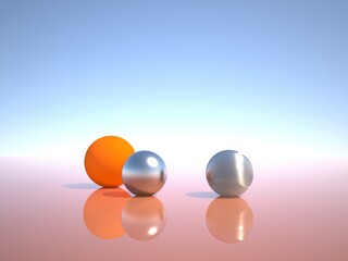 Sphere on blue background. Abstract 3d illustration