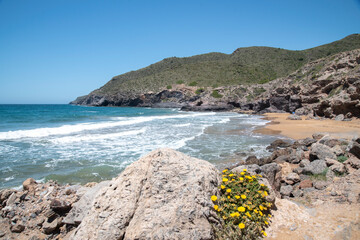 Beaches of the Calblanque Regional Park, Cartagena, LA MANGA DEL MAR MENOR Region of Murcia. a...