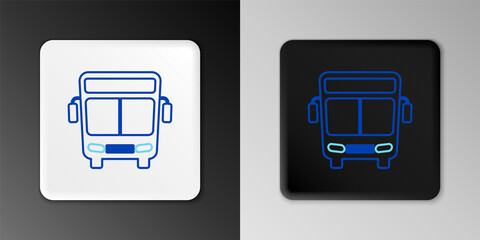 Line Bus icon isolated on grey background. Transportation concept. Bus tour transport sign. Tourism or public vehicle symbol. Colorful outline concept. Vector