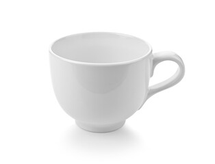 White cup isolated on white background