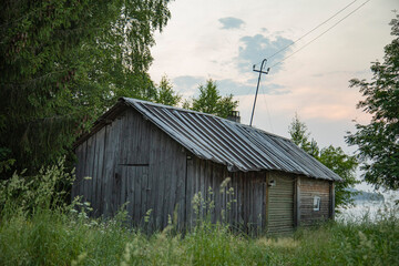 An old house. Warm summer evening. 