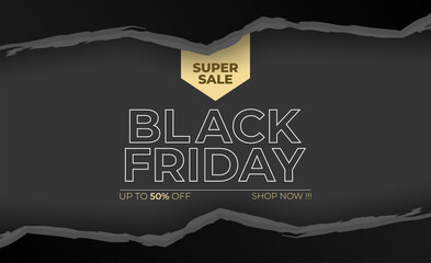 Black Friday sale banner. Social media vector illustration template for website and mobile website development, email and newsletter design, marketing materials.