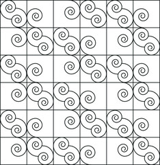 Desenhos geométricos com espiral. Vetor. Papel de parede.
