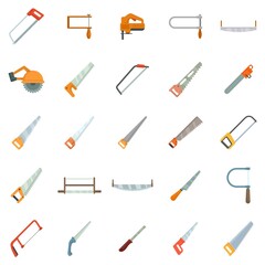 Saw icons set flat vector isolated