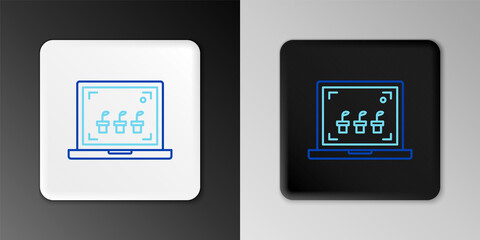 Line Smart farming technology - farm automation system icon isolated on grey background. Colorful outline concept. Vector