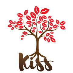 World Kissing Day lettering in lips. Template for card, poster, print.