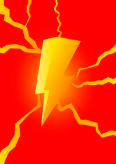 Lighting bolt, abstract background, poster design template, vector illustration