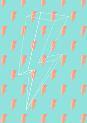 Abstract background, lighting bolt, poster design template. Colorful pattern with thunderbolt, vector illustration