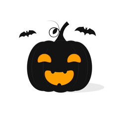 Pumpkin lantern icons, Halloween symbols, flat design template, vector illustration