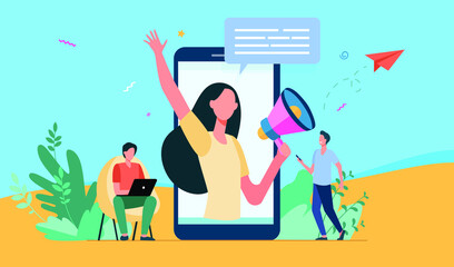 2d illustration Promotion Business concept