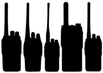 Walkie-talkies for communication in the set. Vector image.