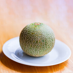 Eating healthy fruits red melon