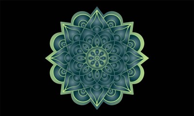 round ornament.Sacred Geometry esoteric Flower of Life, gold filigree mandala embroidery jewelry concept. Seed of life symbol, golden luxury cross design vector divine meditative amulet isolated on bl