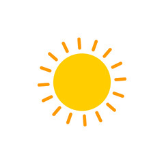 Sun icon, graphic design template, vector illustration