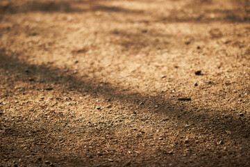 Close up of dirt path on a sunny day