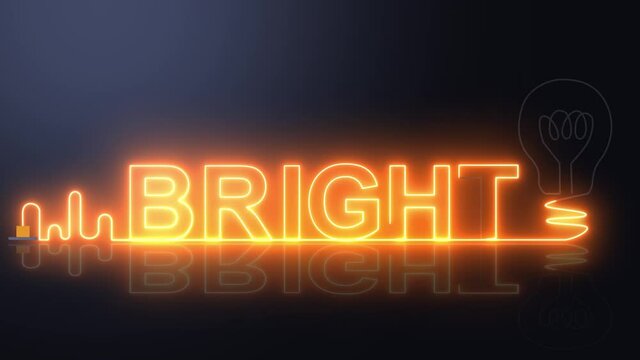 Bright neon light with light bulb.