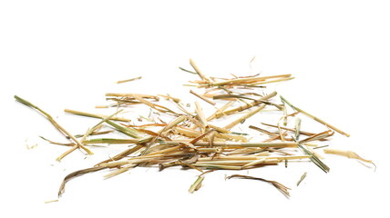 Pile straw isolated on white background and texture