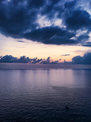 Sea landscape sunset aerial view