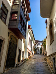 Kaleici (Old Town) houses facade in Antalya, Turkey