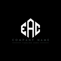 EAC letter logo design with polygon shape. EAC polygon logo monogram. EAC cube logo design. EAC hexagon vector logo template white and black colors. EAC monogram, EAC business and real estate logo. 