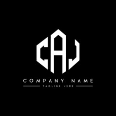 CAJ letter logo design with polygon shape. CAJ polygon logo monogram. CAJ cube logo design. CAJ hexagon vector logo template white and black colors. CAJ monogram, CAJ business and real estate logo. 