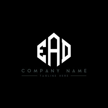 EAD letter logo design with polygon shape. EAD polygon logo monogram. EAD cube logo design. EAD hexagon vector logo template white and black colors. EAD monogram, EAD business and real estate logo. 