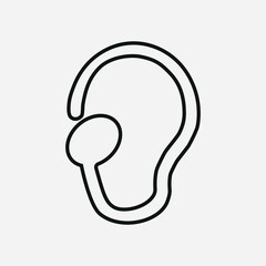 Ear vector icon. Deafness icon.