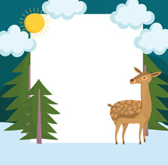 reindeer and blank banner