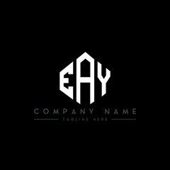 EAY letter logo design with polygon shape. EAY polygon logo monogram. EAY cube logo design. EAY hexagon vector logo template white and black colors. EAY monogram, EAY business and real estate logo. 