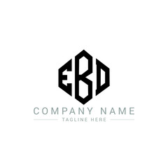 EBD letter logo design with polygon shape. EBD polygon logo monogram. EBD cube logo design. EBD hexagon vector logo template white and black colors. EBD monogram, EBD business and real estate logo. 
