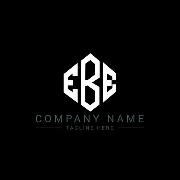 EBE letter logo design with polygon shape. EBE polygon logo monogram. EBE cube logo design. EBE hexagon vector logo template white and black colors. EBE monogram, EBE business and real estate logo. 