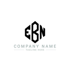 EBN letter logo design with polygon shape. EBN polygon logo monogram. EBN cube logo design. EBN hexagon vector logo template white and black colors. EBN monogram, EBN business and real estate logo. 