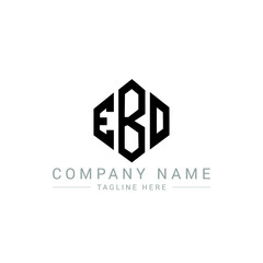 EBD letter logo design with polygon shape. EBD polygon logo monogram. EBD cube logo design. EBD hexagon vector logo template white and black colors. EBD monogram, EBD business and real estate logo. 