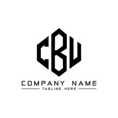 CBU letter logo design with polygon shape. CBU polygon logo monogram. CBU cube logo design. CBU hexagon vector logo template white and black colors. CBU monogram, CBU business and real estate logo. 