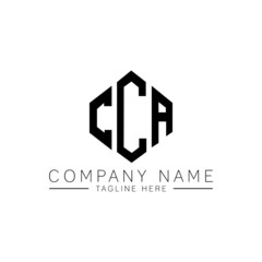 Obraz premium CCA letter logo design with polygon shape. CCA polygon logo monogram. CCA cube logo design. CCA hexagon vector logo template white and black colors. CCA monogram, CCA business and real estate logo. 