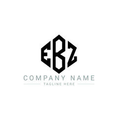 EBZ letter logo design with polygon shape. EBZ polygon logo monogram. EBZ cube logo design. EBZ hexagon vector logo template white and black colors. EBZ monogram, EBZ business and real estate logo. 
