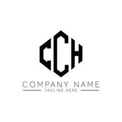 CCH letter logo design with polygon shape. CCH polygon logo monogram. CCH cube logo design. CCH hexagon vector logo template white and black colors. CCH monogram, CCH business and real estate logo. 