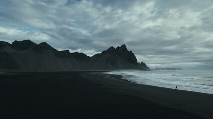 Vestrahorn mountain at Stokksnes cape in East Iceland in the morning