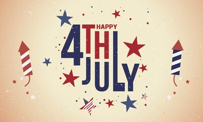 Obraz premium happy American independence day 4th of July tee shirt design