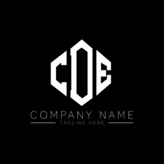 CDE letter logo design with polygon shape. CDE polygon logo monogram. CDE cube logo design. CDE hexagon vector logo template white and black colors. CDE monogram, CDE business and real estate logo. 