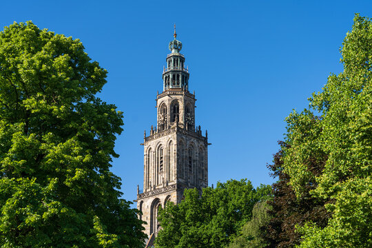 The fampous Martinitoren in Groningen during a summer's morning.