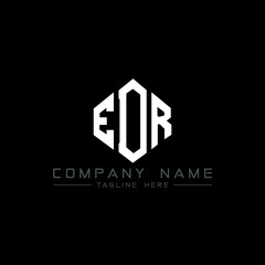 EDR letter logo design with polygon shape. EDR polygon logo monogram. EDR cube logo design. EDR hexagon vector logo template white and black colors. EDR monogram, EDR business and real estate logo. 
