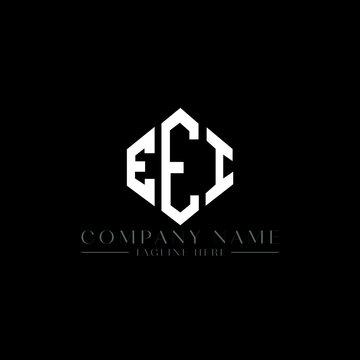 EEI letter logo design with polygon shape. EEI polygon logo monogram. EEI cube logo design. EEI hexagon vector logo template white and black colors. EEI monogram, EEI business and real estate logo. 