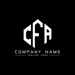 CFA letter logo design with polygon shape. CFA polygon logo monogram. CFA cube logo design. CFA hexagon vector logo template white and black colors. CFA monogram, CFA business and real estate logo. 