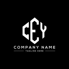 CEY letter logo design with polygon shape. CEY polygon logo monogram. CEY cube logo design. CEY hexagon vector logo template white and black colors. CEY monogram, CEY business and real estate logo. 